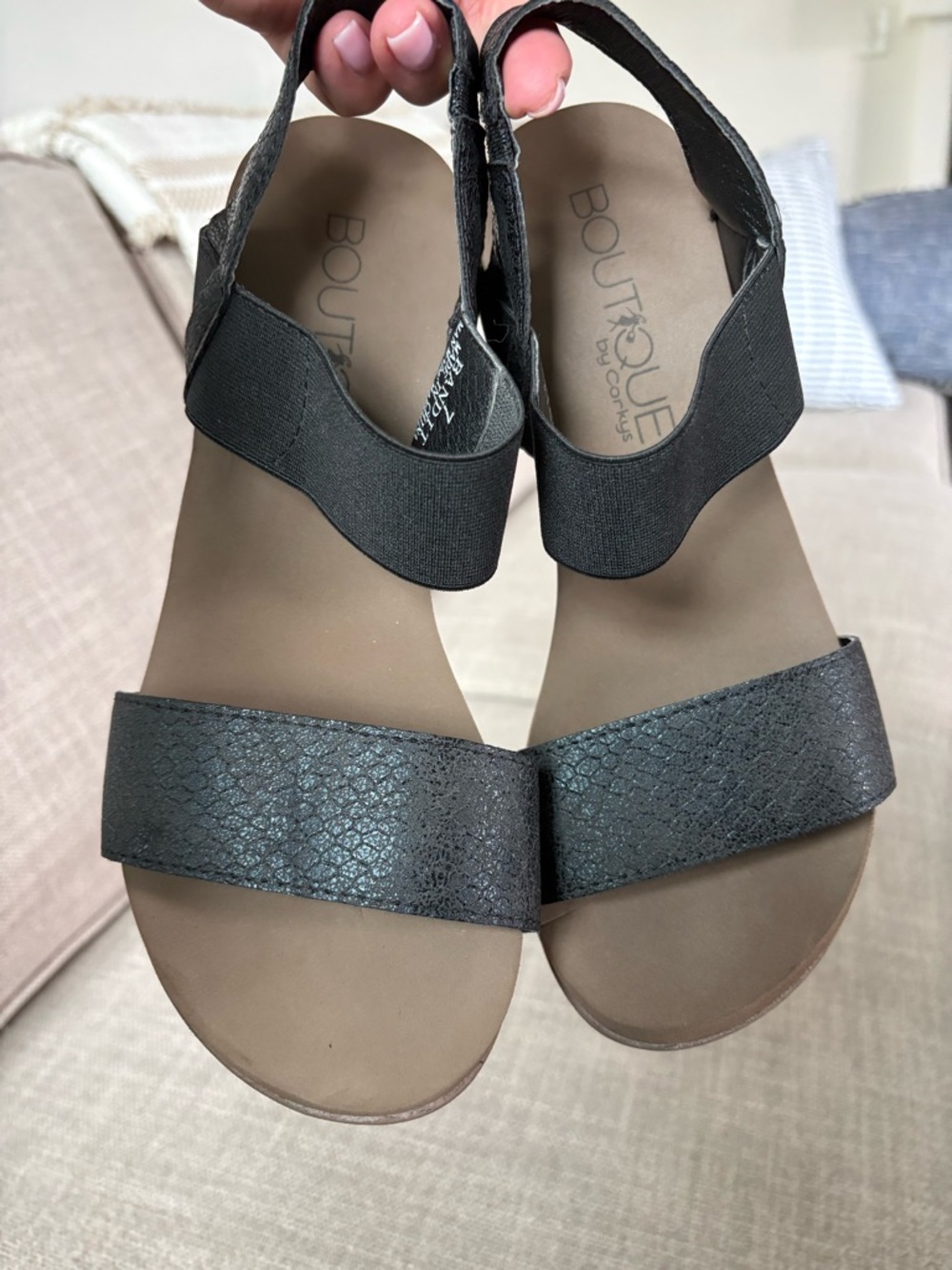 BOUTIQUE BY CORKYS “BANDIT” PLATFORM SANDAL, BLACK, 7 COMFORT MEMORY FOAM INSOLE - Picture 11 of 15